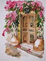 Bougainvillea doorway